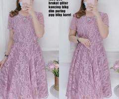 Dres brukat mutiara